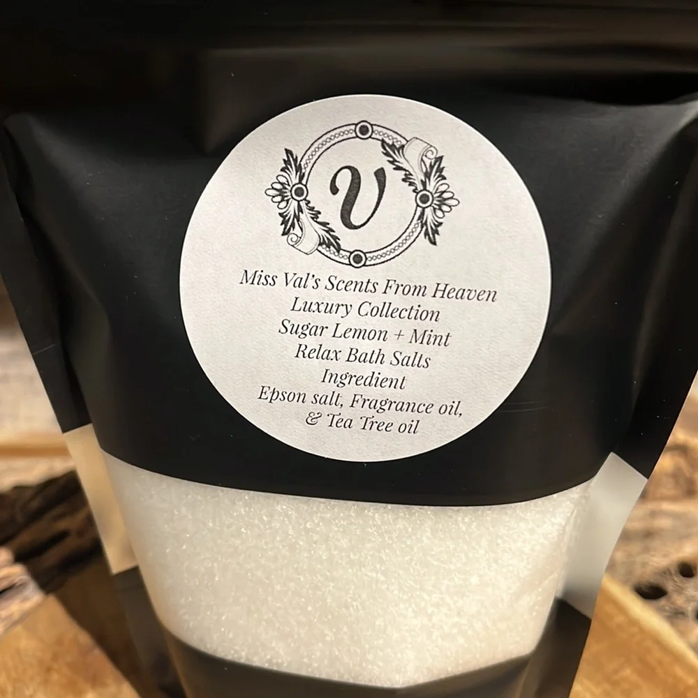 Sugar Lemon + Mint Bath Salt Miss Val’s Scents From Heaven